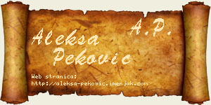 Aleksa Peković vizit kartica